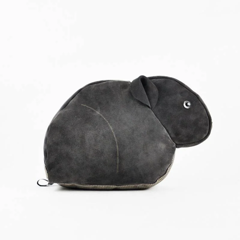 leather rabbit present gift cushion