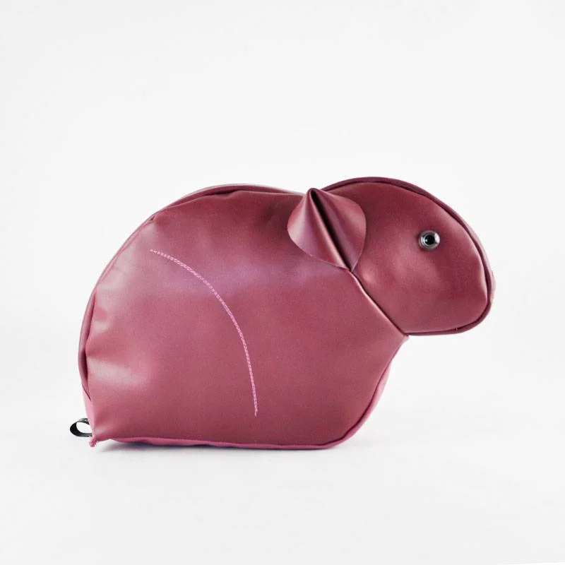 leather rabbit present gift cushion